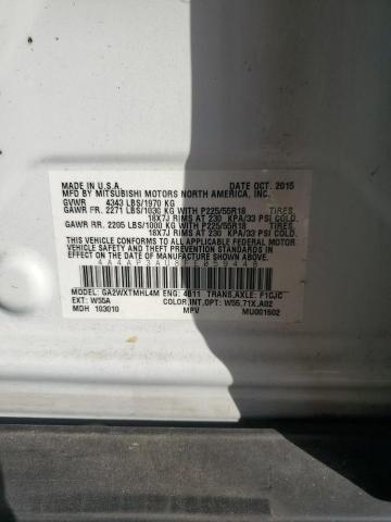 4A4AP3AU8FE059448 - 2015 MITSUBISHI OUTLANDER ES WHITE photo 12