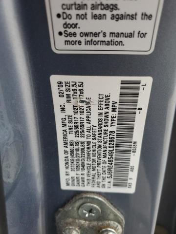 5J6RE48549L028678 - 2009 HONDA CR-V EX BLUE photo 13