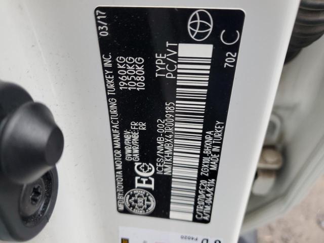 NMTKHMBX4JR009185 - 2018 TOYOTA C-HR XLE Beyaz fotoğraf 12