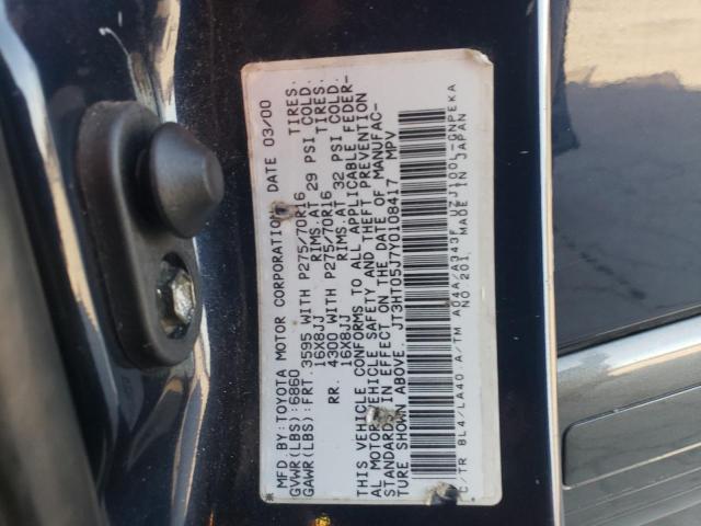 JT3HT05J7Y0108417 - 2000 TOYOTA LAND CRUIS BLACK photo 14