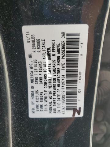 1HGCR2F51FA097408 - 2015 HONDA ACCORD SPORT BLACK photo 12