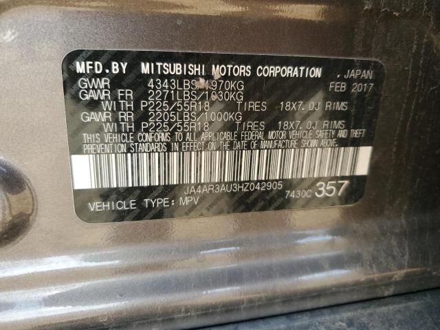 JA4AR3AU3HZ042905 - 2017 MITSUBISHI OUTLANDER ES ნაცრისფერი ფოტო 13