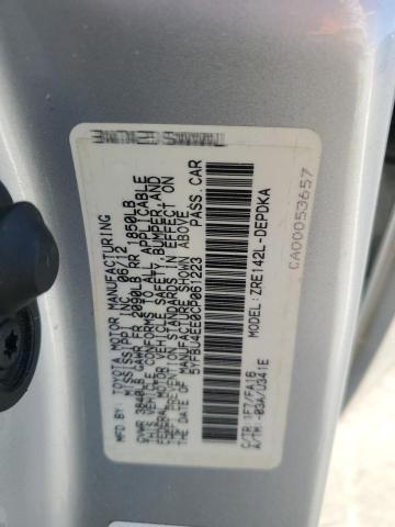 5YFBU4EE0CP061223 - 2012 TOYOTA COROLLA BASE SILVER photo 13