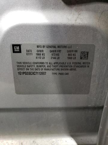 1G1PG5SC0C7112607 - 2012 CHEVROLET CRUZE LT Gümüş foto 12
