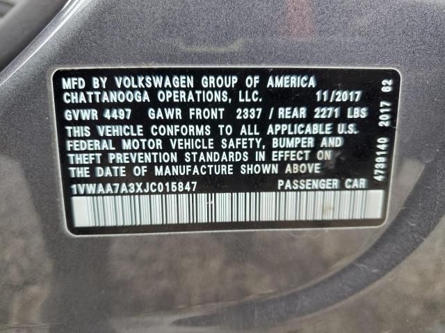 1VWAA7A3XJC015847 - 2018 VOLKSWAGEN PASSAT S 灰色 照片 13