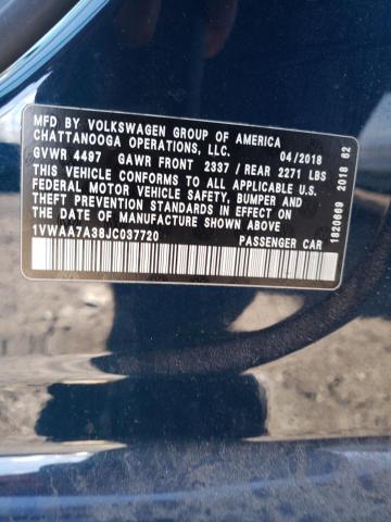 1VWAA7A38JC037720 - 2018 VOLKSWAGEN PASSAT S Blau Foto 12