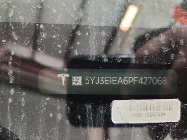 5YJ3E1EA6PF427068 - 2023 TESLA MODEL 3 Темно-сірий фото 12