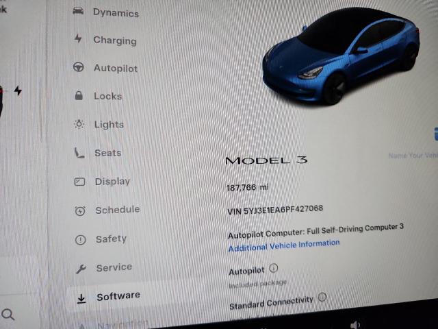 5YJ3E1EA6PF427068 - 2023 TESLA MODEL 3 Темно-сірий фото 9