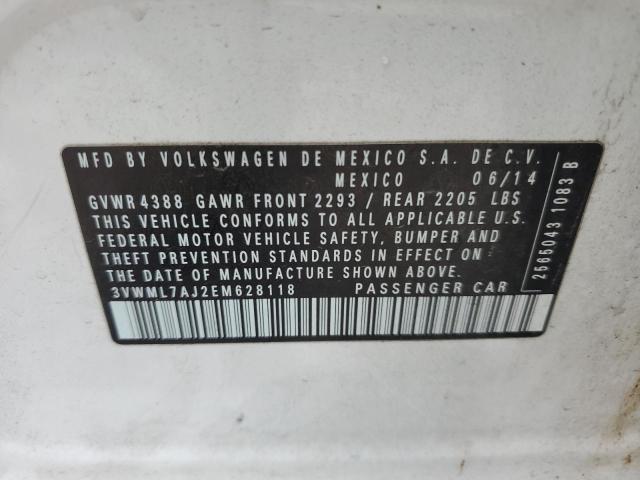 3VWML7AJ2EM628118 - 2014 VOLKSWAGEN JETTA TDI Ağ foto 12