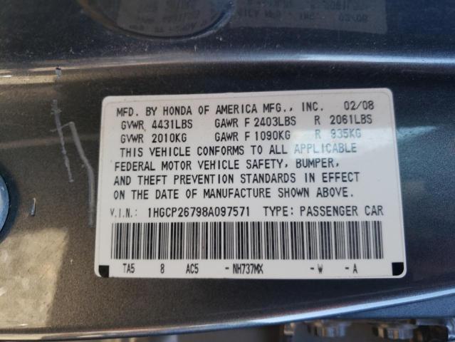 1HGCP26798A097571 - 2008 HONDA ACCORD EX 灰色 照片 12
