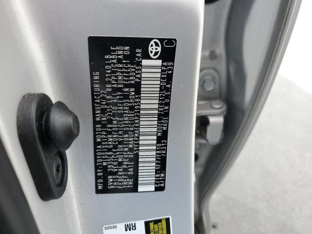 5YFEPMAE6NP319581 - 2022 TOYOTA COROLLA LE SILVER photo 12