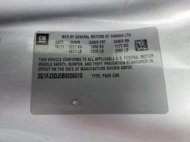 2G1FJ3DJ5B9206010 - 2011 CHEVROLET CAMARO SS ვერცხლისფერი ფოტო 13