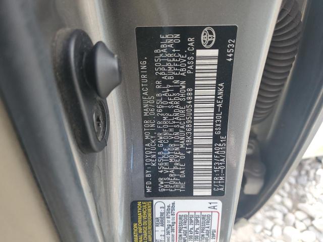 4T1BK36B95U054888 - 2005 TOYOTA AVALON XL GRAY photo 13