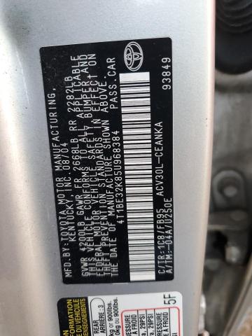 4T1BE32K85U968384 - 2005 TOYOTA CAMRY LE TAN photo 12