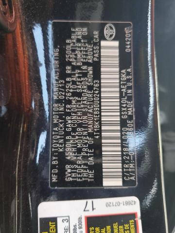 4T1BK1EB9DU024763 - 2013 TOYOTA AVALON BASE შავი ფოტო 13