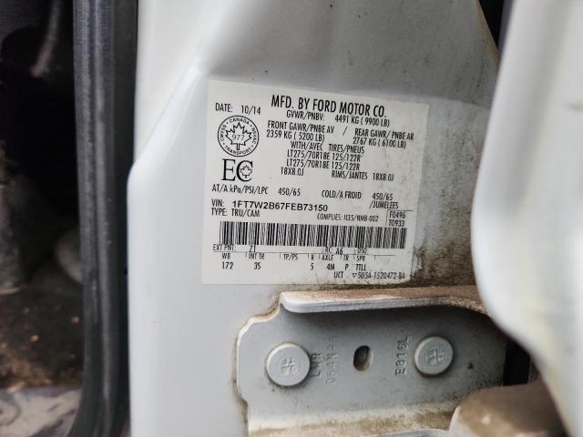 1FT7W2B67FEB73150 - 2015 FORD F250 SUPER DUTY WHITE photo 12