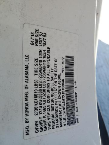 5FNRL6H7XJB108048 - 2018 HONDA ODYSSEY EXL 白色 照片 14