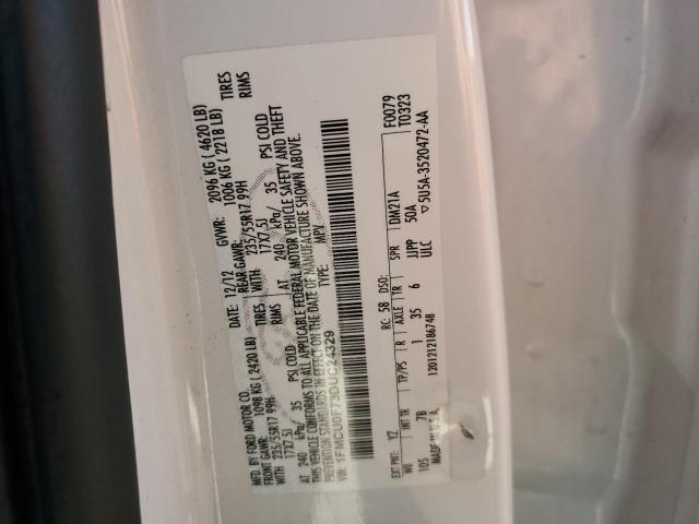 1FMCU0F73DUC24329 - 2013 FORD ESCAPE S Ақ фото 12