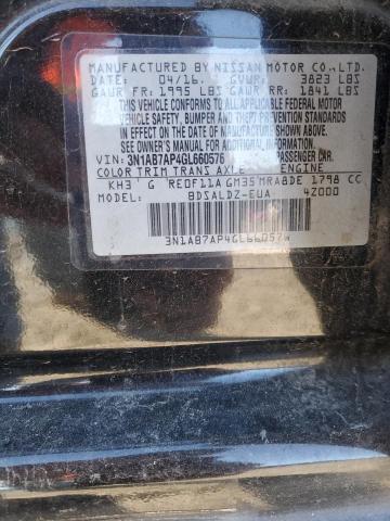 3N1AB7AP4GL660576 - 2016 NISSAN SENTRA S 黑色 照片 12