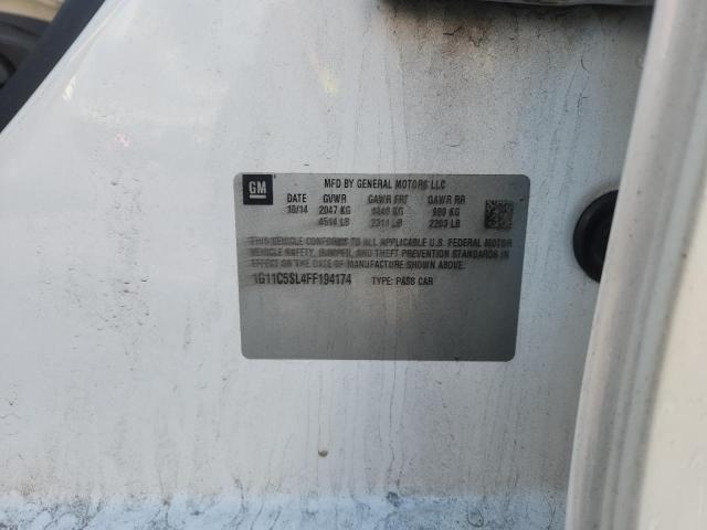 1G11C5SL4FF194174 - 2015 CHEVROLET MALIBU 1LT WHITE photo 12