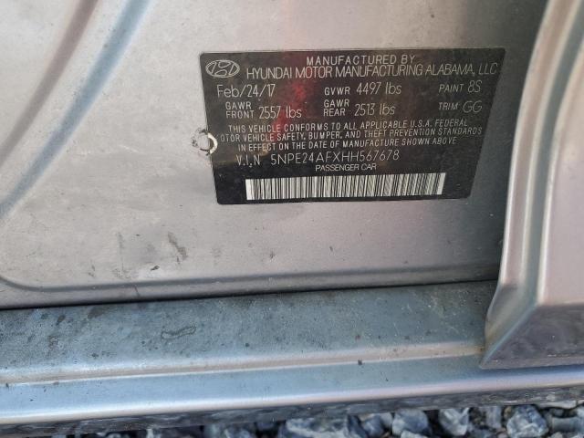 5NPE24AFXHH567678 - 2017 HYUNDAI SONATA SE Күміс фото 12