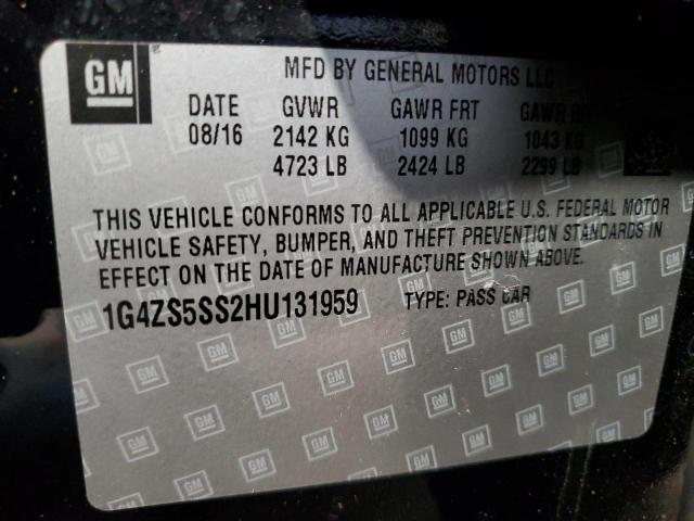 1G4ZS5SS2HU131959 - 2017 BUICK LACROSSE PREMIUM 黑色 照片 12