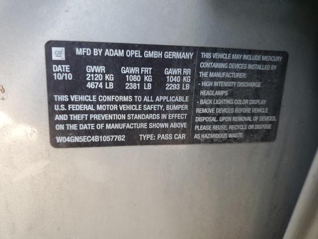 W04GN5EC4B1057762 - 2011 BUICK REGAL CXL 金色 照片 12