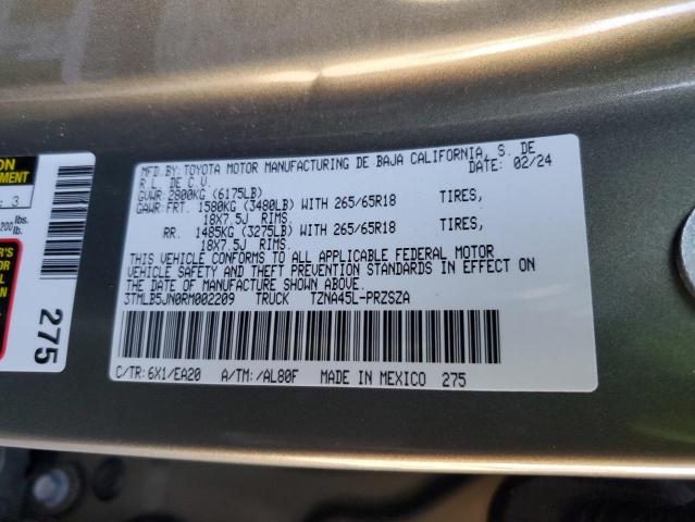 3TMLB5JN0RM002209 - 2024 TOYOTA TACOMA DOUBLE CAB GREEN photo 12
