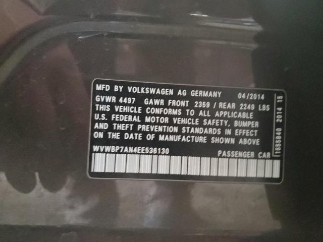 WVWBP7AN4EE536130 - 2014 VOLKSWAGEN CC SPORT BROWN photo 12