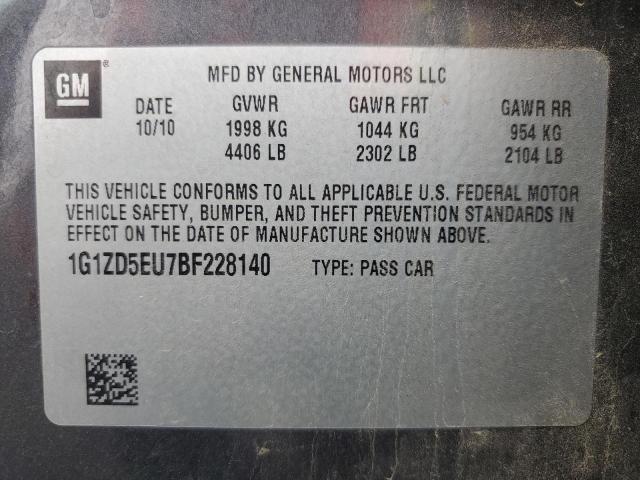 1G1ZD5EU7BF228140 - 2011 CHEVROLET MALIBU 2LT GRAY photo 12