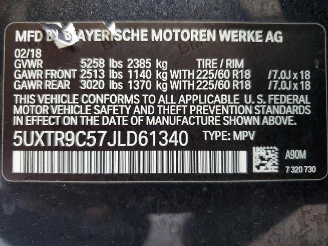 5UXTR9C57JLD61340 - 2018 BMW X3 XDRIVE30I GRAY photo 13