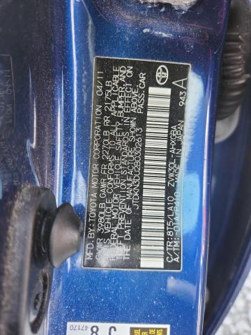 JTDKN3DU2B0302613 - 2011 TOYOTA PRIUS 蓝色 照片 12