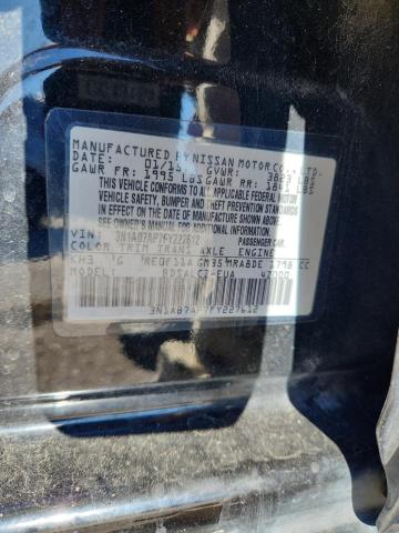 3N1AB7AP7FY227612 - 2015 NISSAN SENTRA S BLACK photo 12