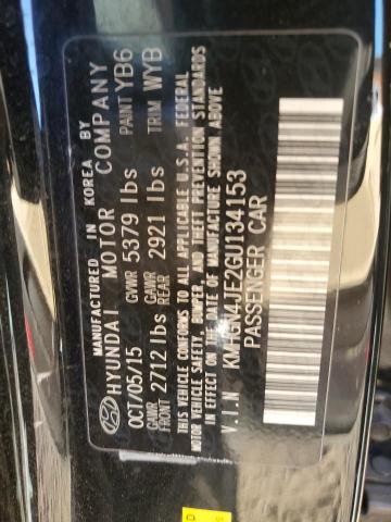 KMHGN4JE2GU134153 - 2016 HYUNDAI GENESIS 3.8L 黑色 照片 12