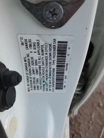 2HGFB2F87CH574996 - 2012 HONDA CIVIC EX თეთრი ფოტო 12
