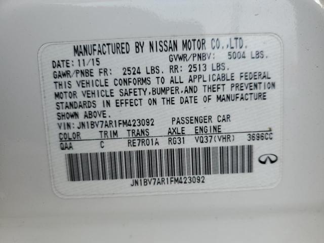 JN1BV7AR1FM423092 - 2015 INFINITI Q50 BASE 奶油色 照片 12