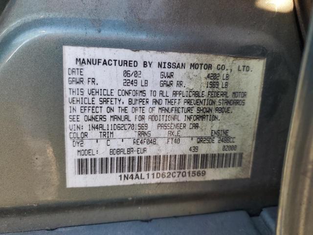 1N4AL11D62C701569 - 2002 NISSAN ALTIMA BASE GREEN photo 12