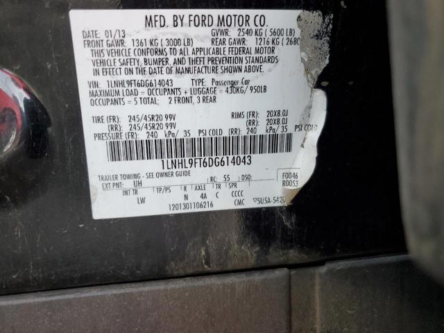 1LNHL9FT6DG614043 - 2013 LINCOLN MKS შავი ფოტო 12