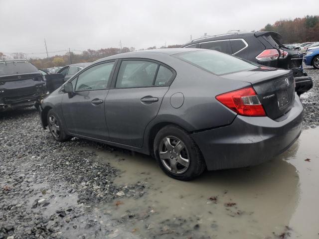 2HGFB2F51CH314471 - 2012 HONDA CIVIC LX GRAY photo 2