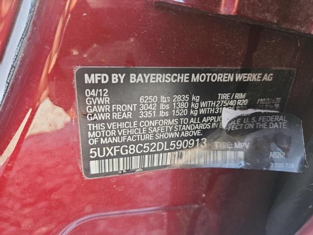 5UXFG8C52DL590913 - 2013 BMW X6 XDRIVE50I RED photo 13