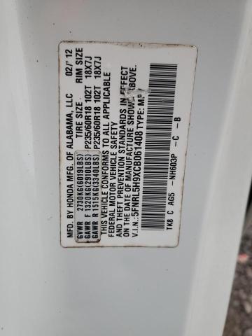 5FNRL5H9XCB061408 - 2012 HONDA ODYSSEY TOURING Ağ foto 13