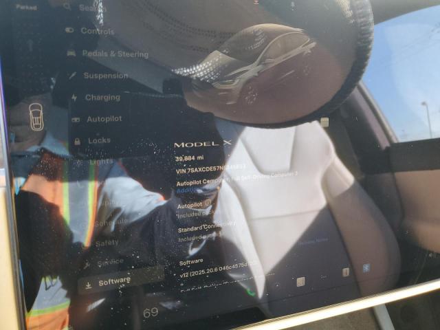 7SAXCDE57NF345653 - 2022 TESLA MODEL X GRAY photo 9