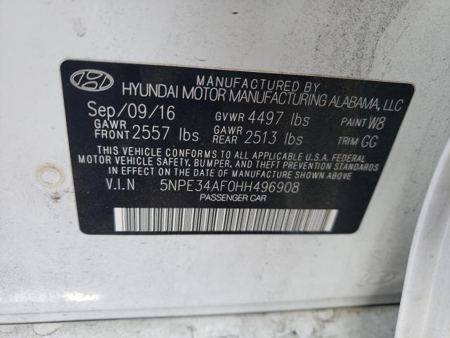 5NPE34AF0HH496908 - 2017 HYUNDAI SONATA SPORT 白色 照片 12