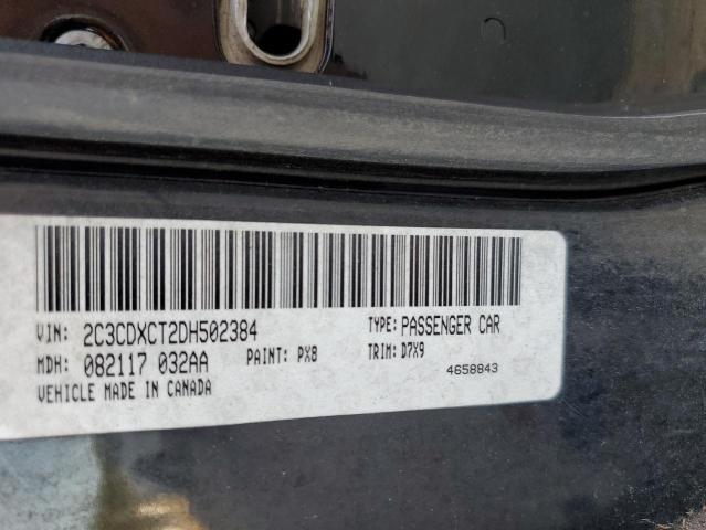 2C3CDXCT2DH502384 - 2013 DODGE CHARGER R/T BLACK photo 12