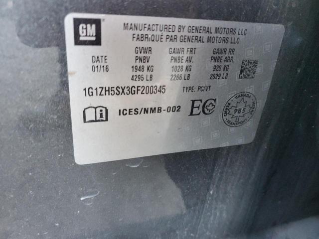 1G1ZH5SX3GF200345 - 2016 CHEVROLET MALIBU PREMIER GRAY photo 12