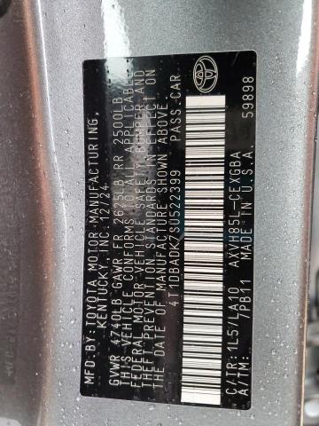 4T1DBADK7SU522399 - 2025 TOYOTA CAMRY XSE GRAY photo 12