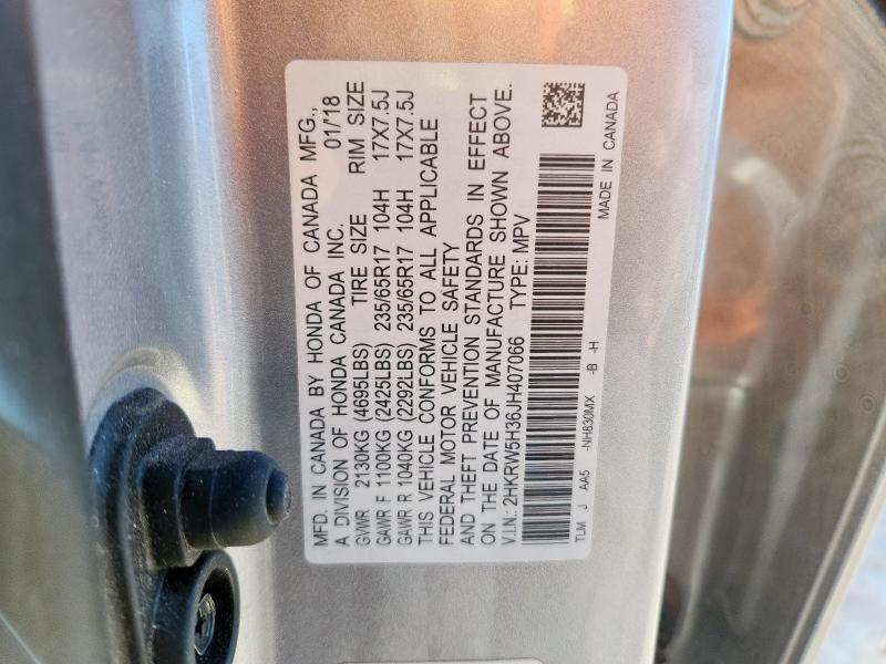 2HKRW5H36JH407066 - 2018 HONDA CR-V LX Күміс фото 13