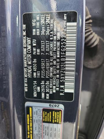 5XYZU3LB1FG252272 - 2015 HYUNDAI SANTA FE S Կապույտ լուսանկար 13