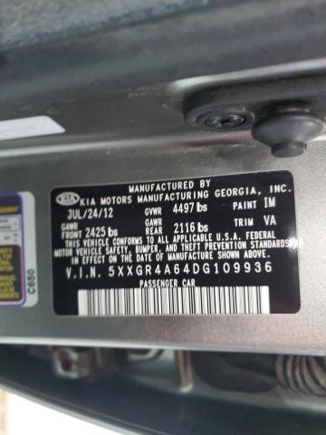 5XXGR4A64DG109936 - 2013 KIA OPTIMA SX ვერცხლისფერი ფოტო 12