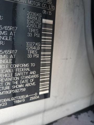 KNMAT2MT8GP592759 - 2016 NISSAN ROGUE S SILVER photo 14